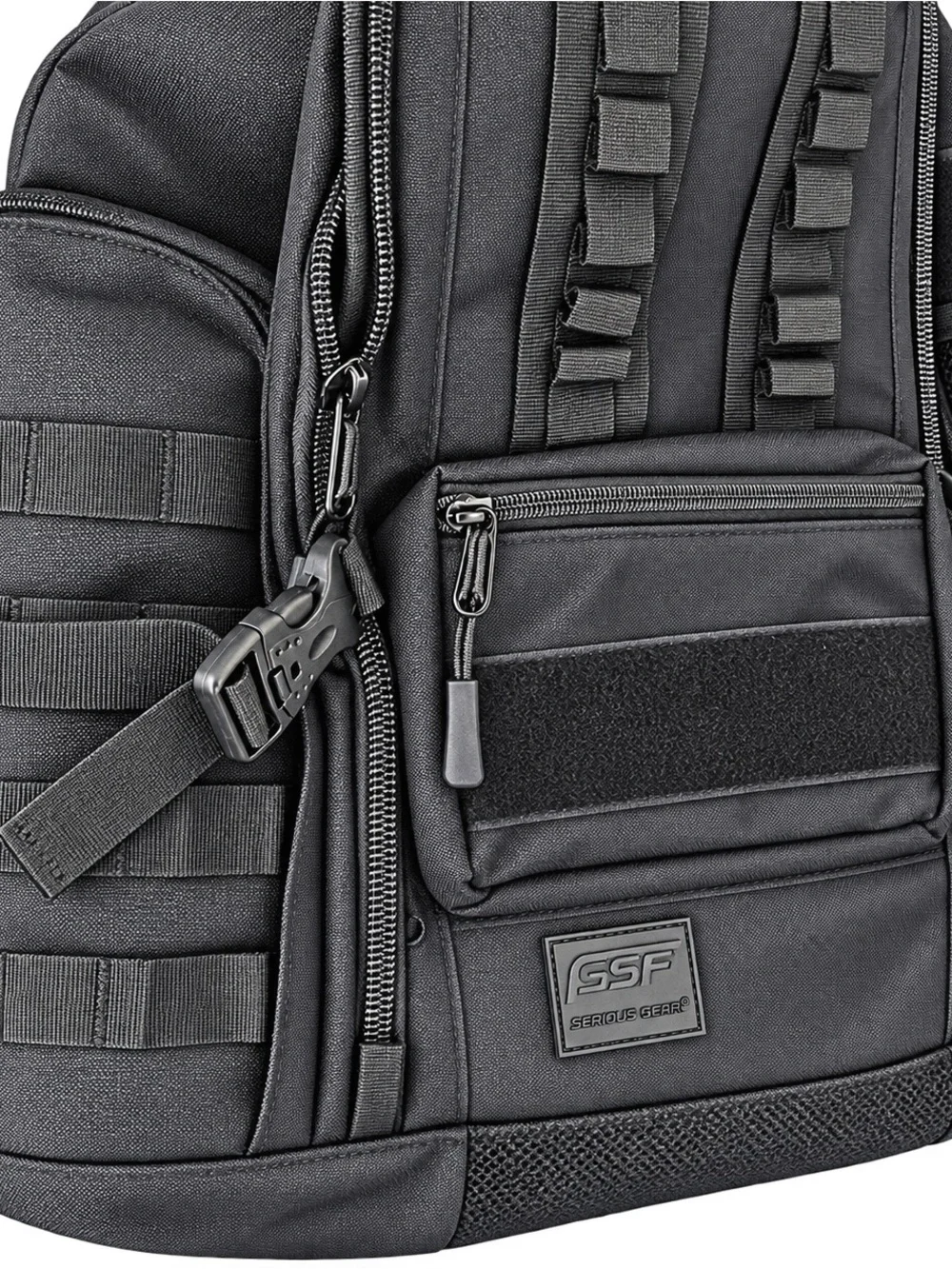 Black Tactical Backpack for Men — Durable Everyday Carry